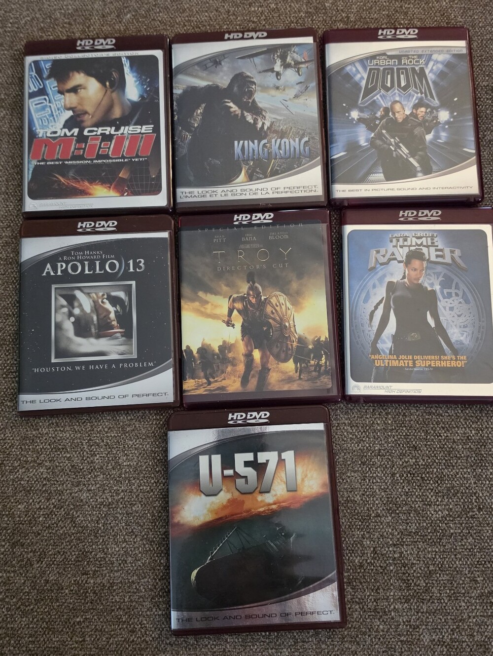 Lot of 7 HD DVDs King Kong Doom Tomb Raider and More